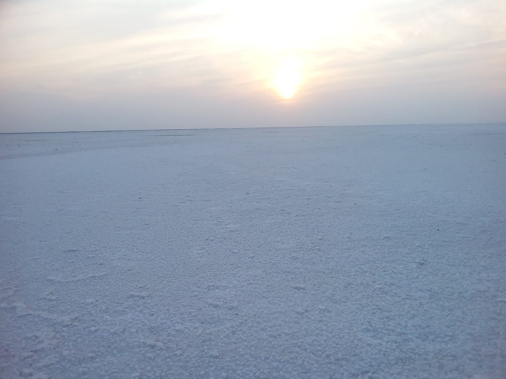 Endless salt flats at Rann of Kutch