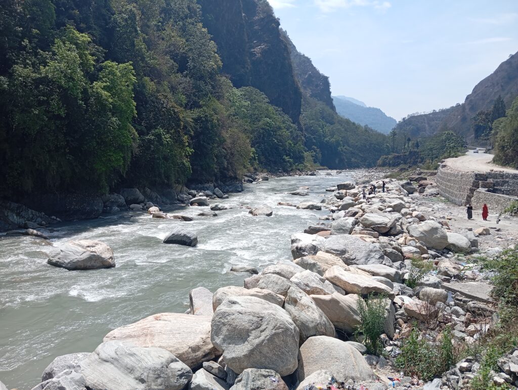 Nepal road travel: Kali Gandaki river on the way from Pokhara to Jomsom