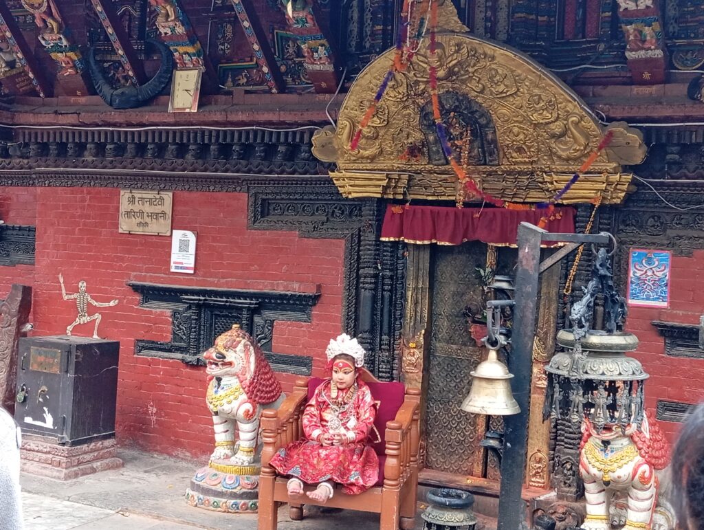 Little girl dressed as Kumari of Nepal